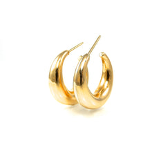 Load image into Gallery viewer, Gold hoop earrings on a white background