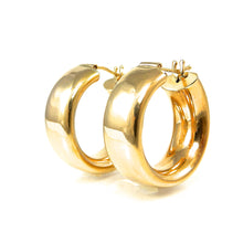 Load image into Gallery viewer, Gold hoop earrings on a white background