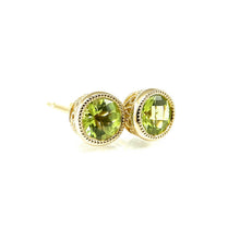 Load image into Gallery viewer, Gold Peridot Stud Earrings