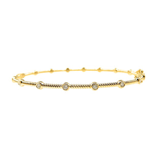 Gold and Diamond Rope Bangle