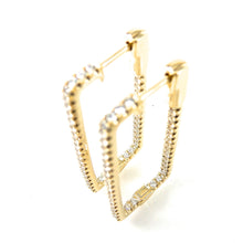 Load image into Gallery viewer, Diamond Rectangular Hoop Earrings