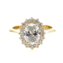 Load image into Gallery viewer, Oval Cut Center Stone with Diamond Halo