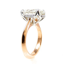 Load image into Gallery viewer, Oval Cut Diamond with Hidden Halo Rose Gold Engagement Ring Detail of hidden halo