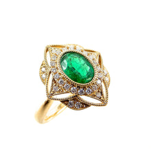 Load image into Gallery viewer, Starburst Emerald Ring