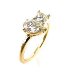 Load image into Gallery viewer, Pear and Princess Cut Toi et Moi Engagement Ring