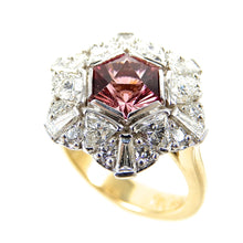 Load image into Gallery viewer, Pink Tourmaline with Diamond Halo