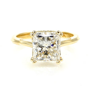 Princess Cut Diamond Solitaire with double prong setting Engagement Ring