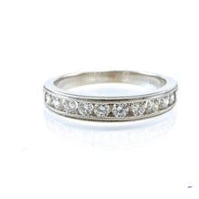 Load image into Gallery viewer, Round Cut Diamond Channel Milgrain Band