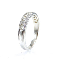 Load image into Gallery viewer, Round Cut Diamond Channel Milgrain Band