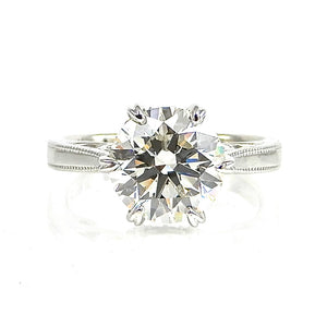 Round Diamond Solitaire Euro Shank Engagement Ring