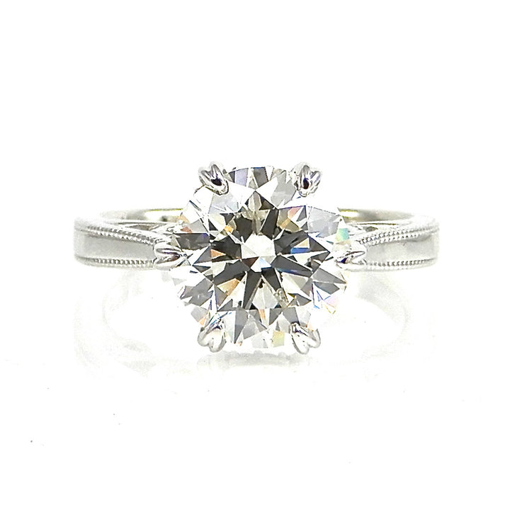 Round Diamond Solitaire Euro Shank Engagement Ring