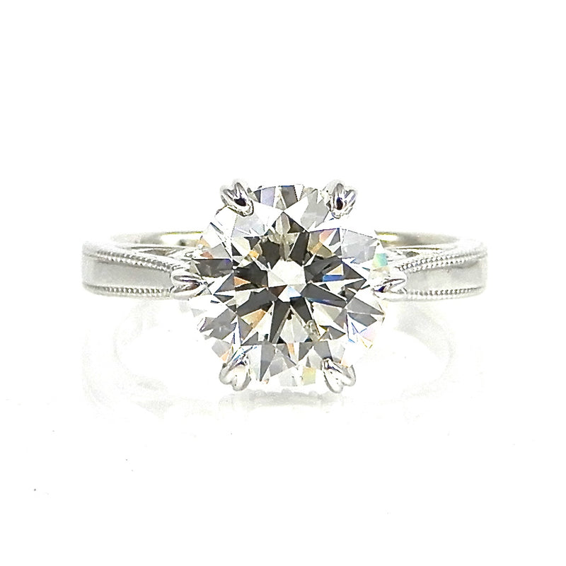 Round Diamond Solitaire Euro Shank Engagement Ring