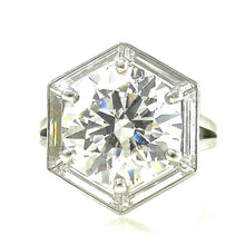 Load image into Gallery viewer, Round Diamond with Baguette Halo Engagement Ring
