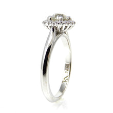 Load image into Gallery viewer, Round Six Prong Diamond with Halo Engagement Ring Detail