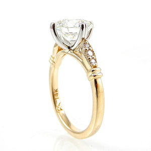 Round Solitaire Engagement Ring with Side Detail