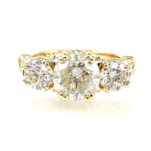 Load image into Gallery viewer, Round Three Stone Tulip Set Engagement Ring