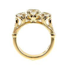 Load image into Gallery viewer, Round Three Stone Tulip Set Engagement Ring