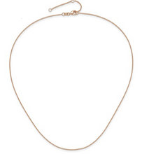 Load image into Gallery viewer, Adjustable 14K Rose Gold 1.1mm Round Cable Chain