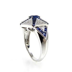 Starburst Sapphire and Diamond Ring