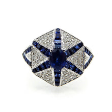 Load image into Gallery viewer, Starburst Sapphire and Diamond Ring