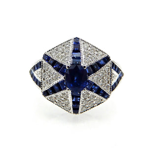 Starburst Sapphire and Diamond Ring
