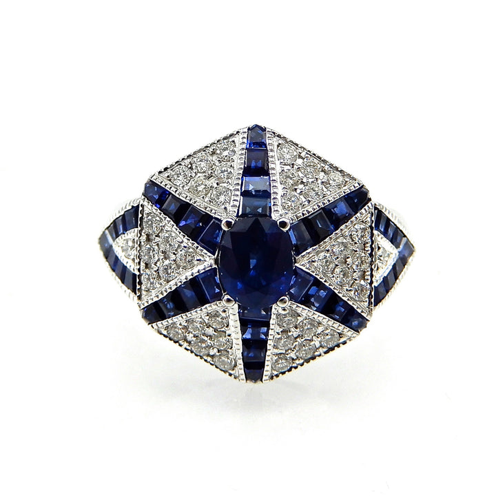 Starburst Sapphire and Diamond Ring