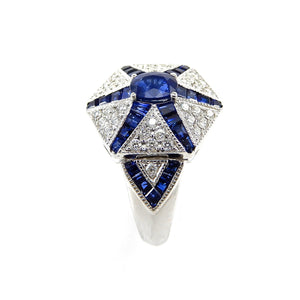 Starburst Sapphire and Diamond Ring
