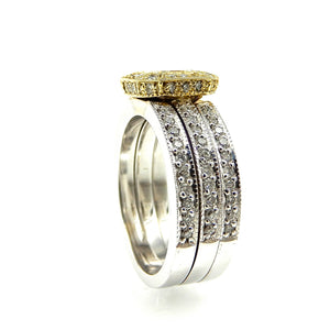 Yellow Diamond Triple Band Ring