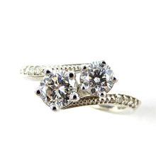 Load image into Gallery viewer, Two Stone Diamond Bypass Engagement Ring