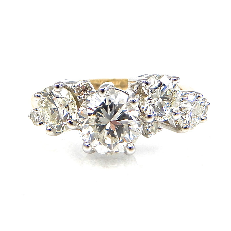 Various Sized Round Diamond Engagement Ring