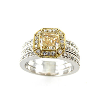 Yellow Diamond Triple Band Ring