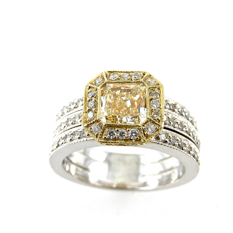 Yellow Diamond Triple Band Ring