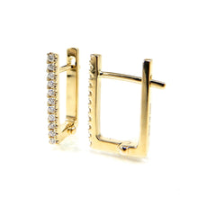 Load image into Gallery viewer, Small Rectangular Diamond Hoops