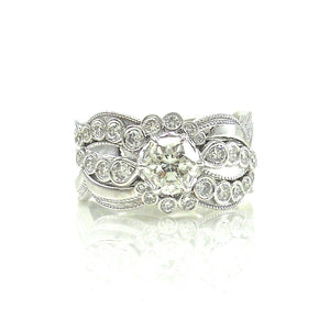 Fire-Rose Diamond Wedding Set