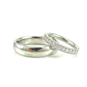 custom wedding set diamond band and grooms band