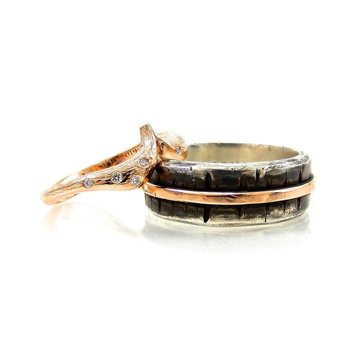 custom wedding bands organic style