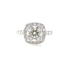 Load image into Gallery viewer, 4 prong set diamond halo custom engagement ring