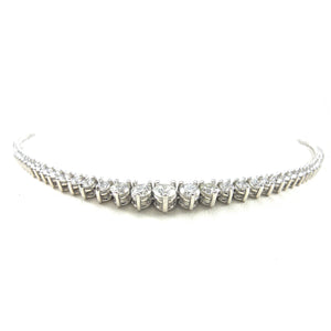 custom Three Prong Diamond Opera Necklace