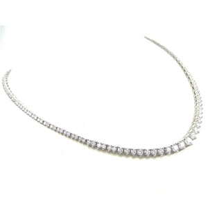 Custom Made Three Prong Diamond Opera Necklace