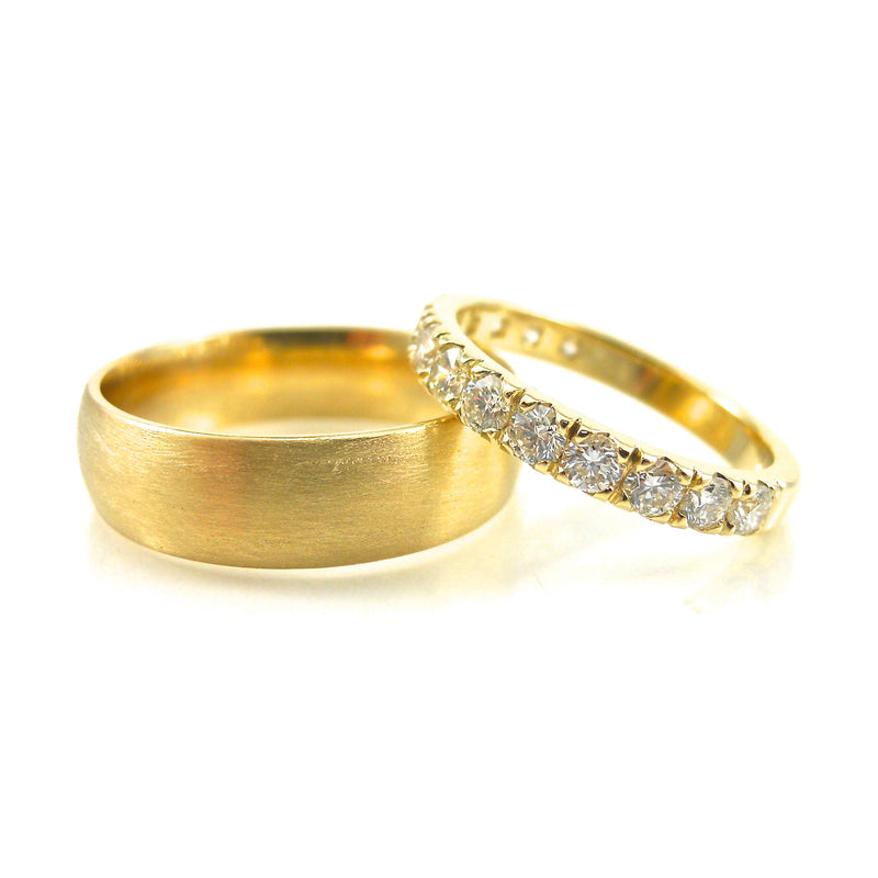 yellow gold mens wedding band and diamond and yellow gold wedding band