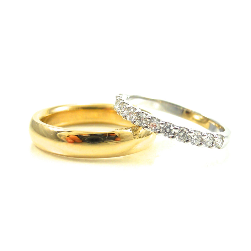his and hers wedding band set