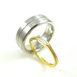 unique wedding band set