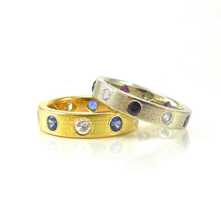 custom yellow and white gold wedding bands