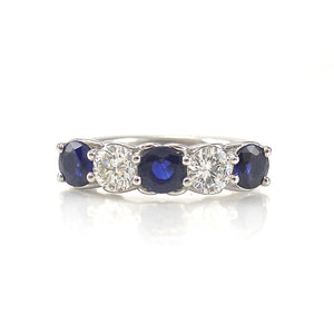 Diamond and Sapphire 5 stone ring