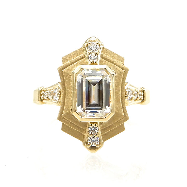 art deco custom engagement ring