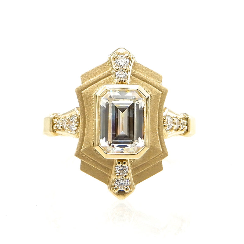 art deco custom engagement ring