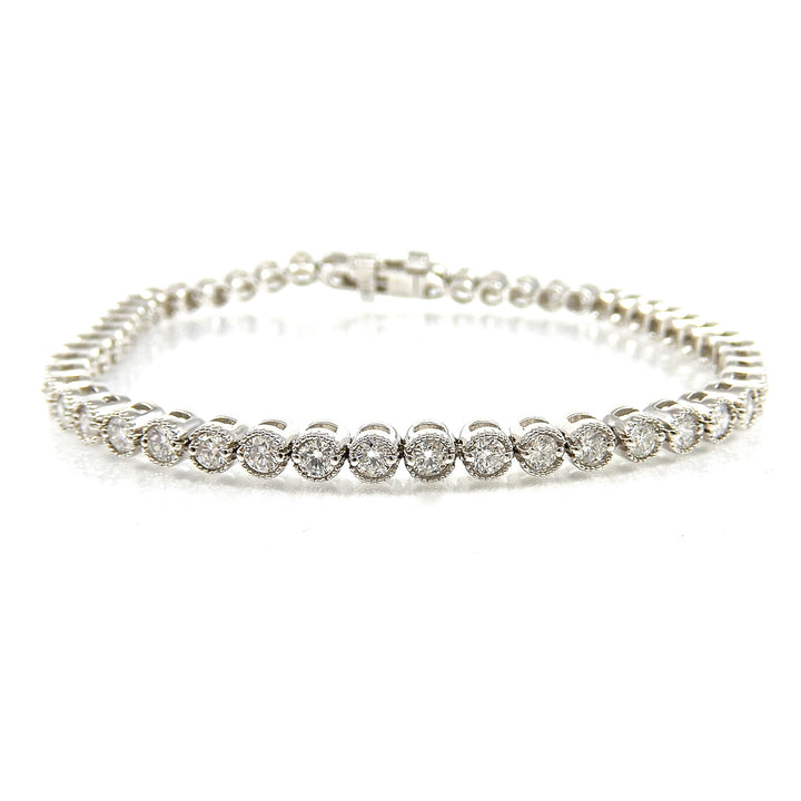 Bezel-set Diamond Tennis Bracelet
