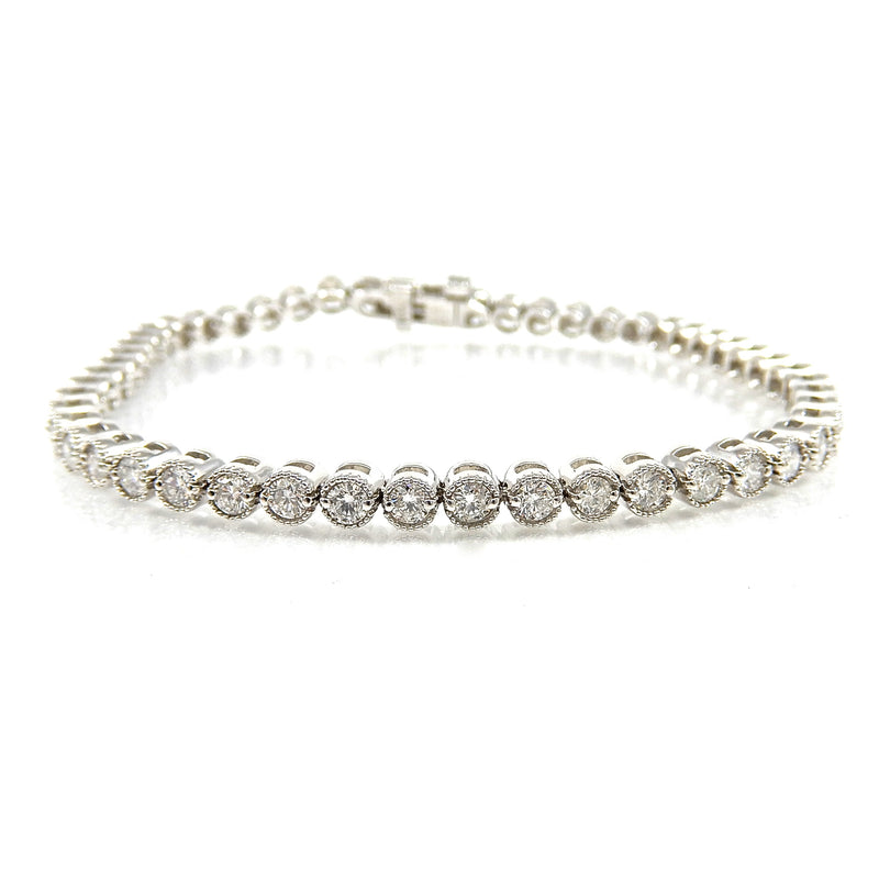 Bezel-set Diamond Tennis Bracelet