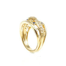 Load image into Gallery viewer, Diamond and Sapphire Wedding Ring