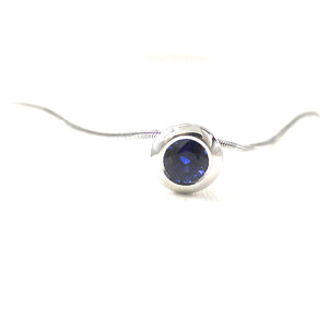 sapphire bezel set pendant